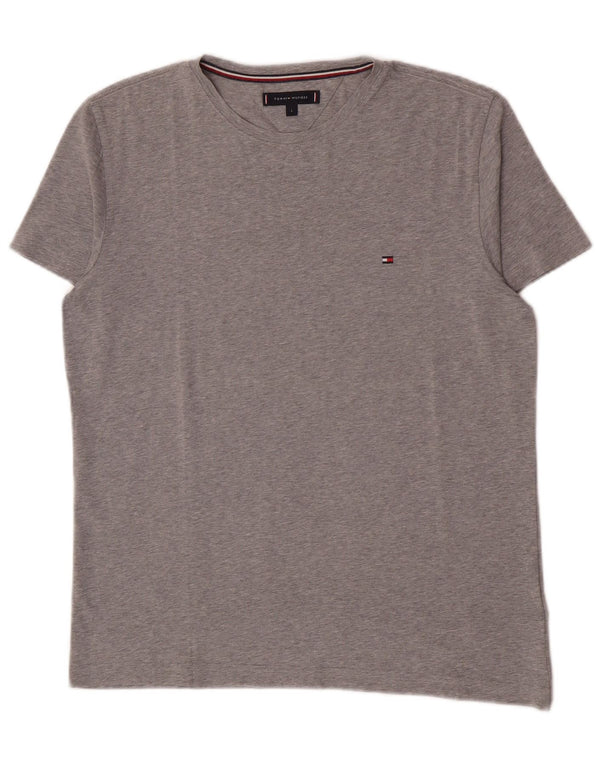 Tommy Hilfiger Mens T-Shirt Top Large Grey Cotton