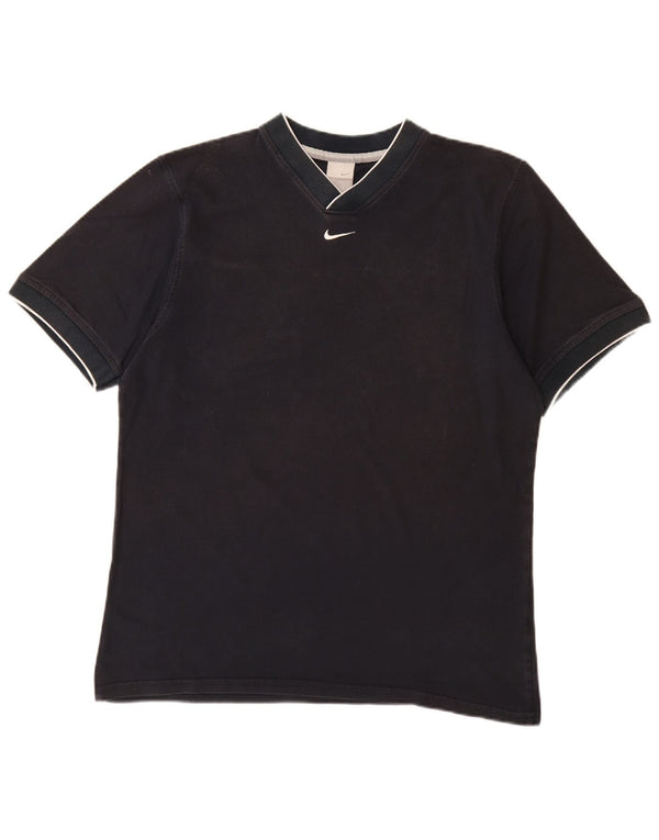 NIKE Mens T-Shirt Top UK 42/44 Large Navy Blue Cotton