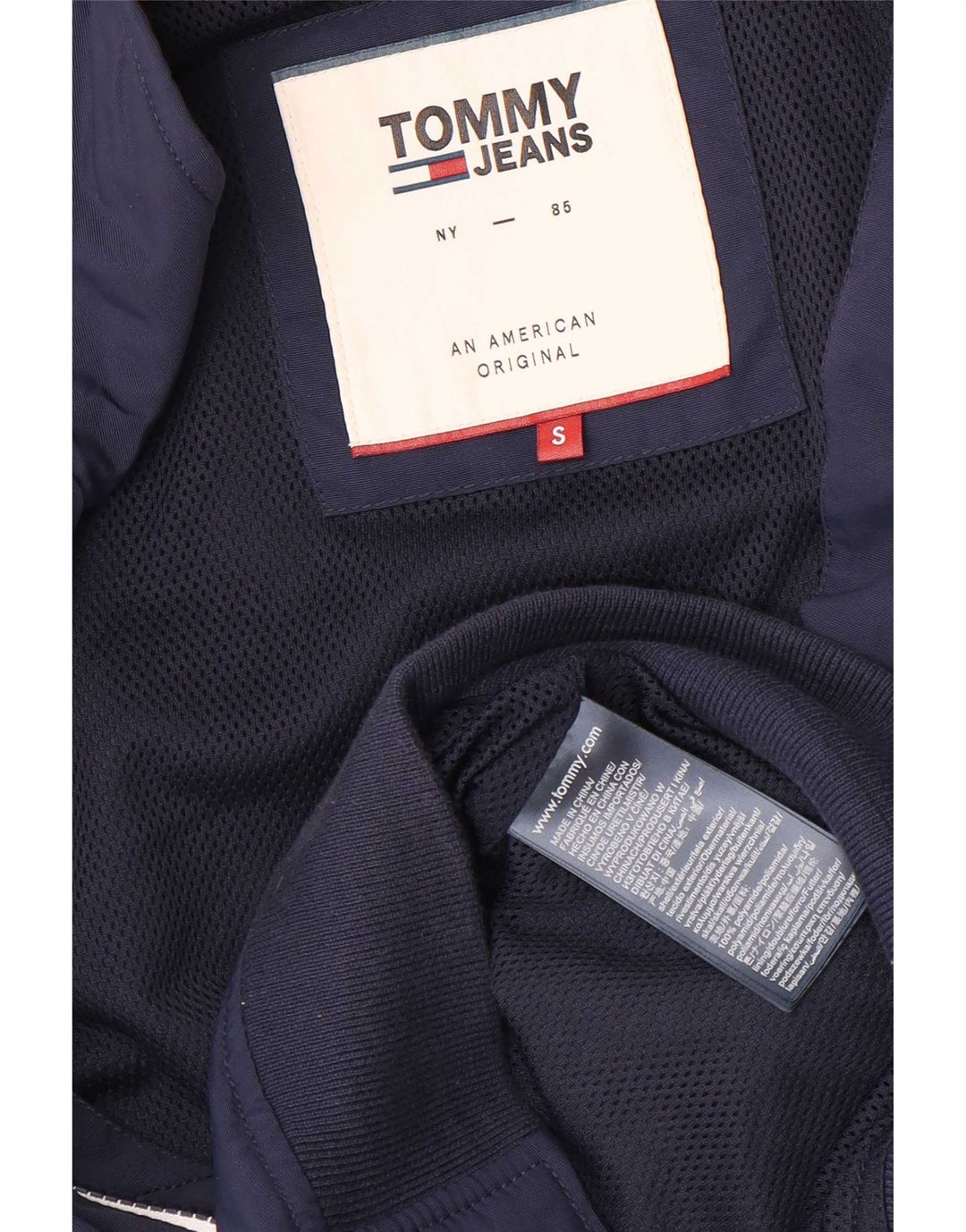 Tommy Hilfiger Mens Bomber Jacket UK 36 Small Navy Blue Polyamide