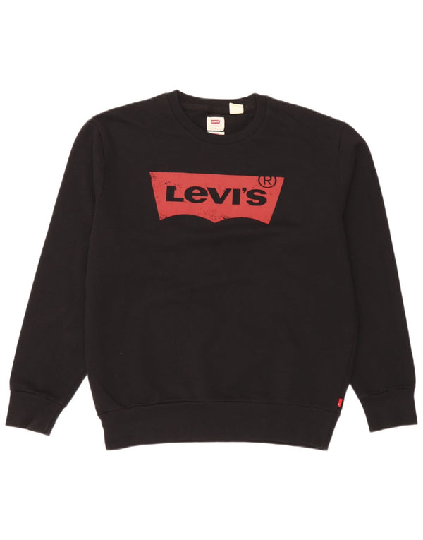 Levi's Mens Standard Graphic Sweatshirt Jumper Small Black