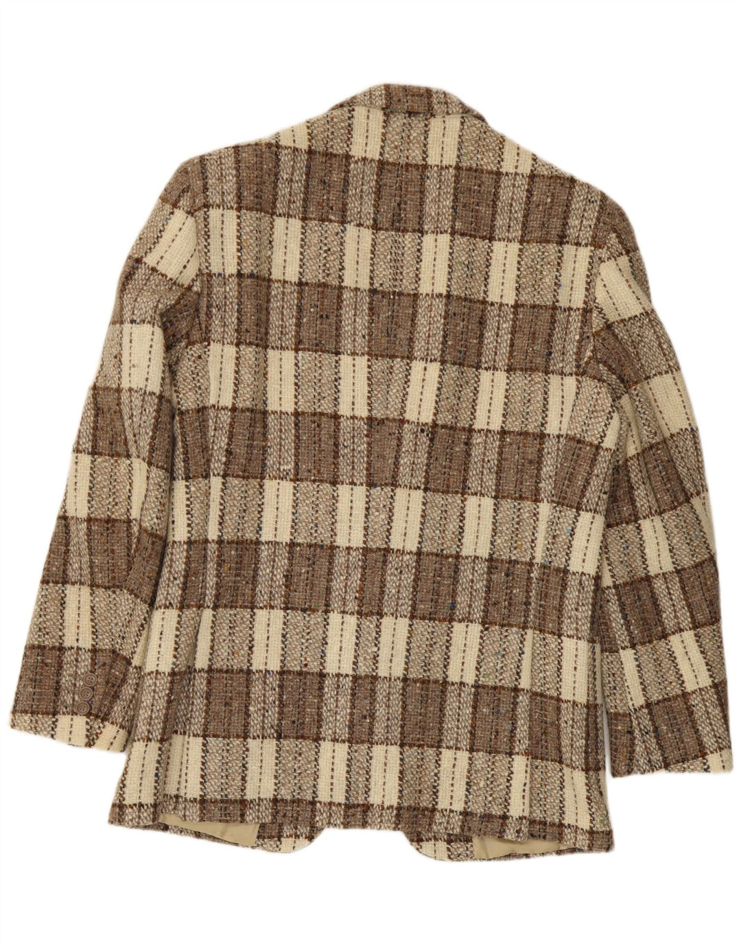 Cacharel Mens 2 Button Blazer Jacket IT 52 XL Beige Check Wool