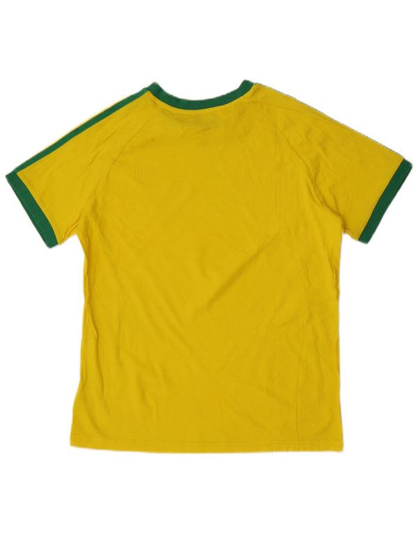 Adidas Boys T-Shirt Top 13-14 Years Yellow Cotton