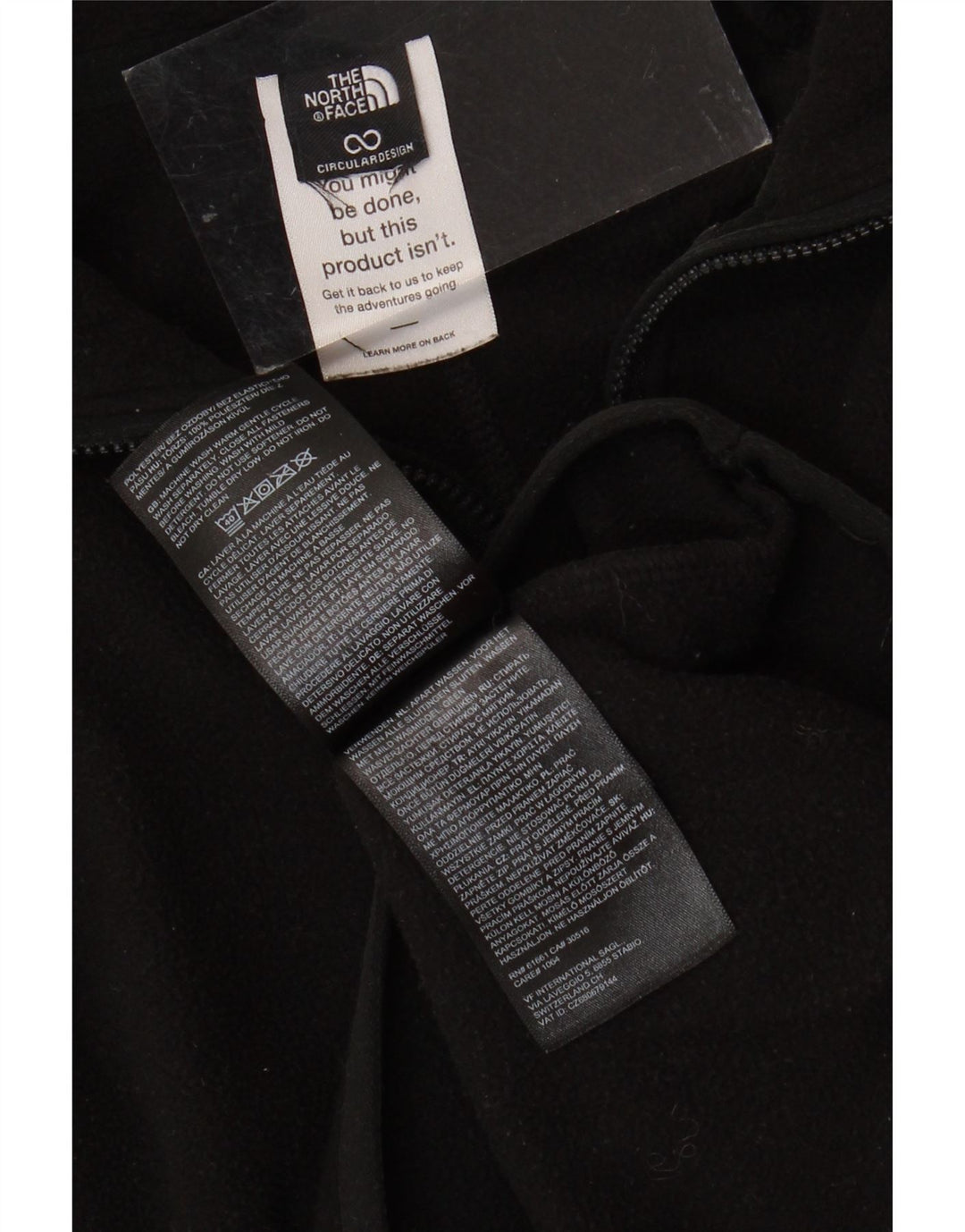 THE NORTH FACE Girls Zip Neck Fleece Jumper 12-13 Years Black Polyester