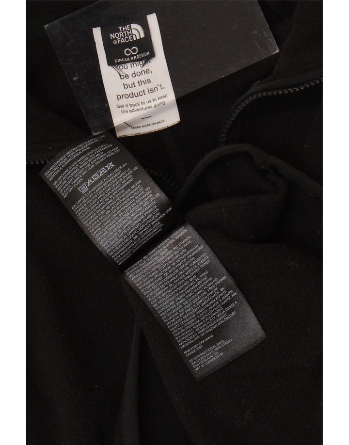 THE NORTH FACE Girls Zip Neck Fleece Jumper 12-13 Years Black Polyester