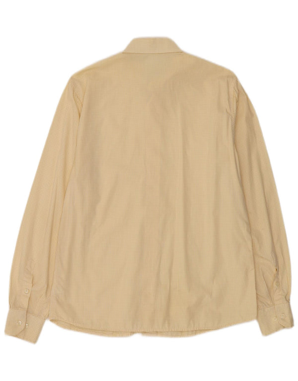 Emmanuel Schvili Mens Shirt Size 42 Large Yellow Gingham