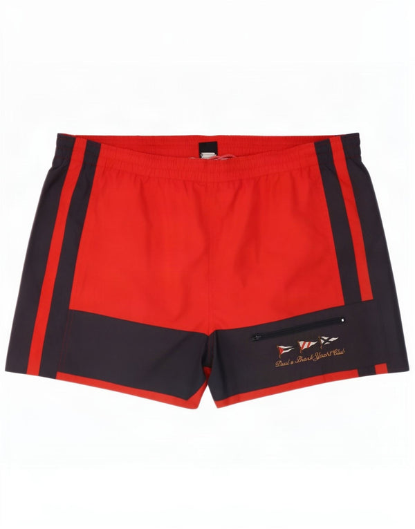 Paul & Shark Mens Yachting Swimming Shorts 2XL Red Colourblock