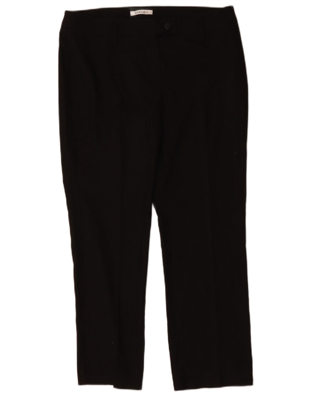 MARELLA Womens Straight Suit Trousers UK 14 Large W34 L28 Black Polyester