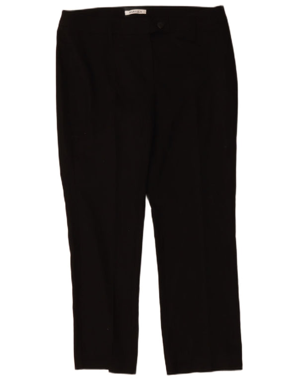 MARELLA Womens Straight Suit Trousers UK 14 Large W34 L28 Black Polyester