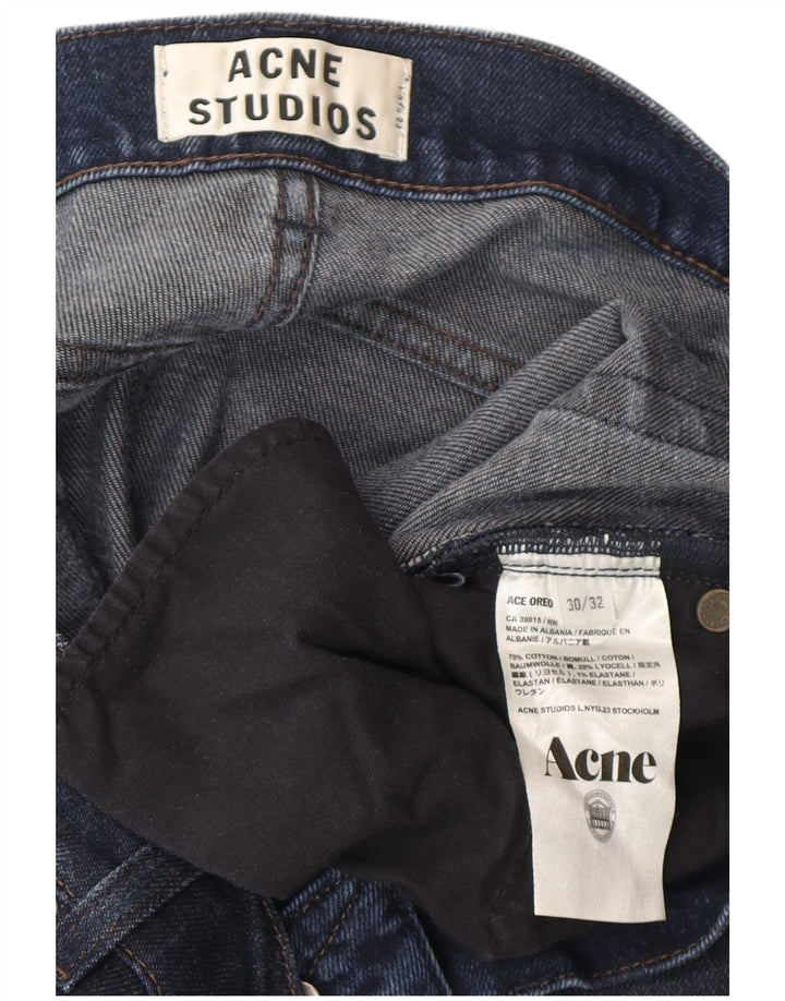 Acne Studios Mens Slim Jeans W30 L32 Navy Blue Cotton