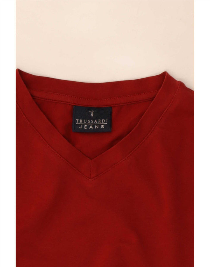Trussardi Jeans Mens T-Shirt Top Medium Red