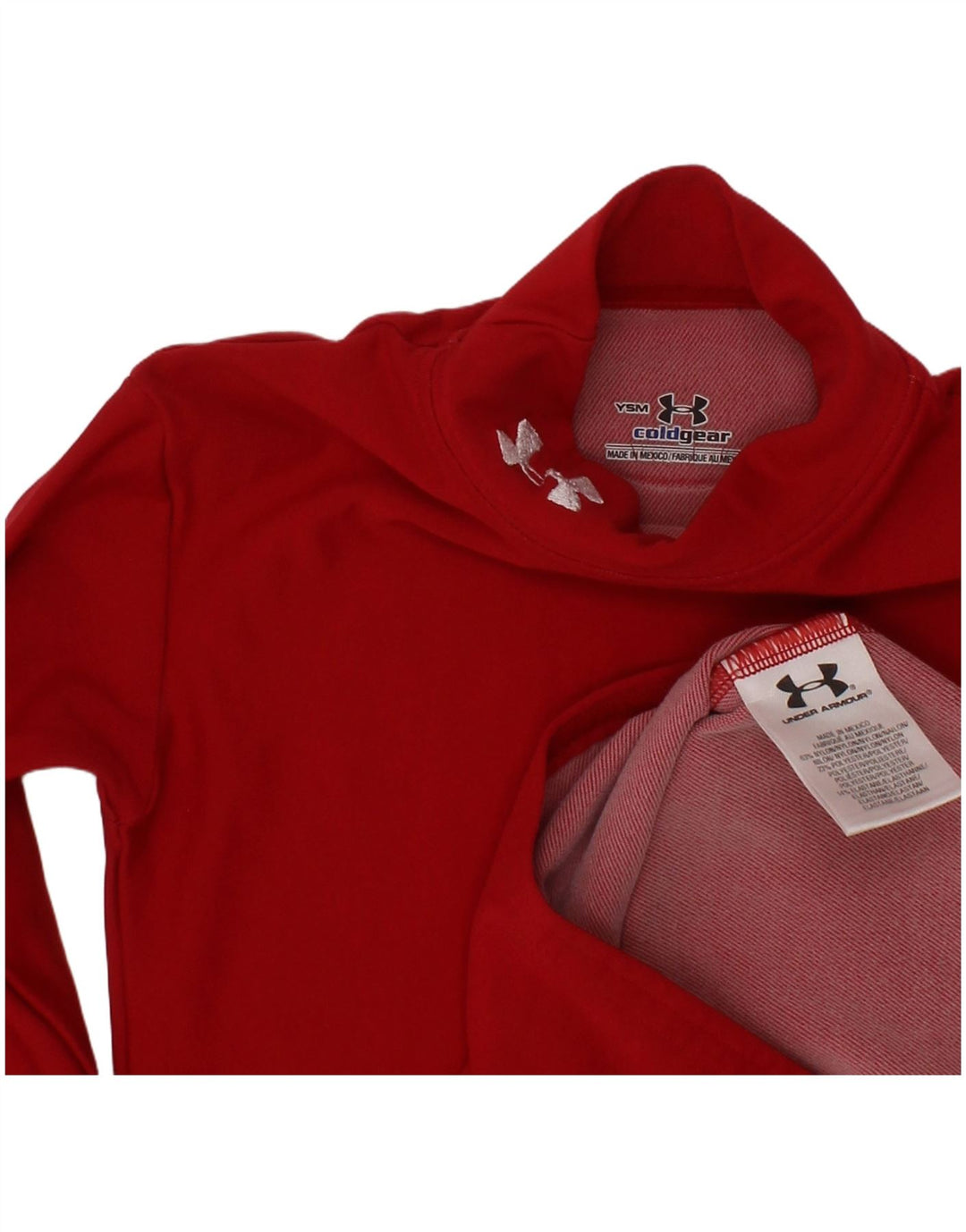 UNDER ARMOUR Girls Cold Gear Top Long Sleeve 7-8 Years Small Red Nylon