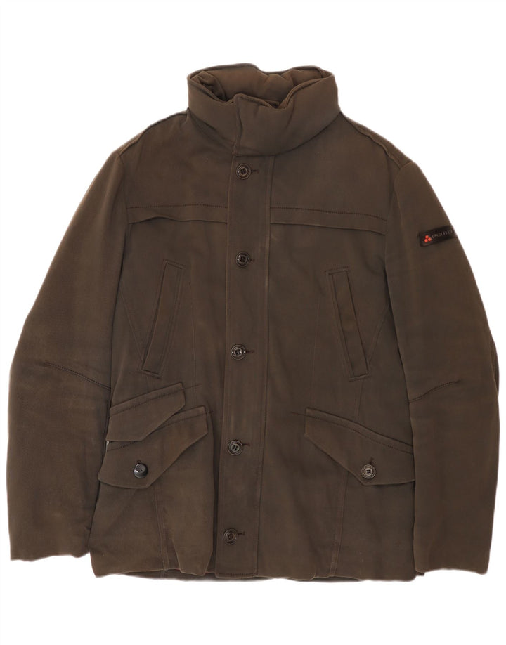 PEUTEREY Mens Utility Jacket IT 52 XL Brown Cotton