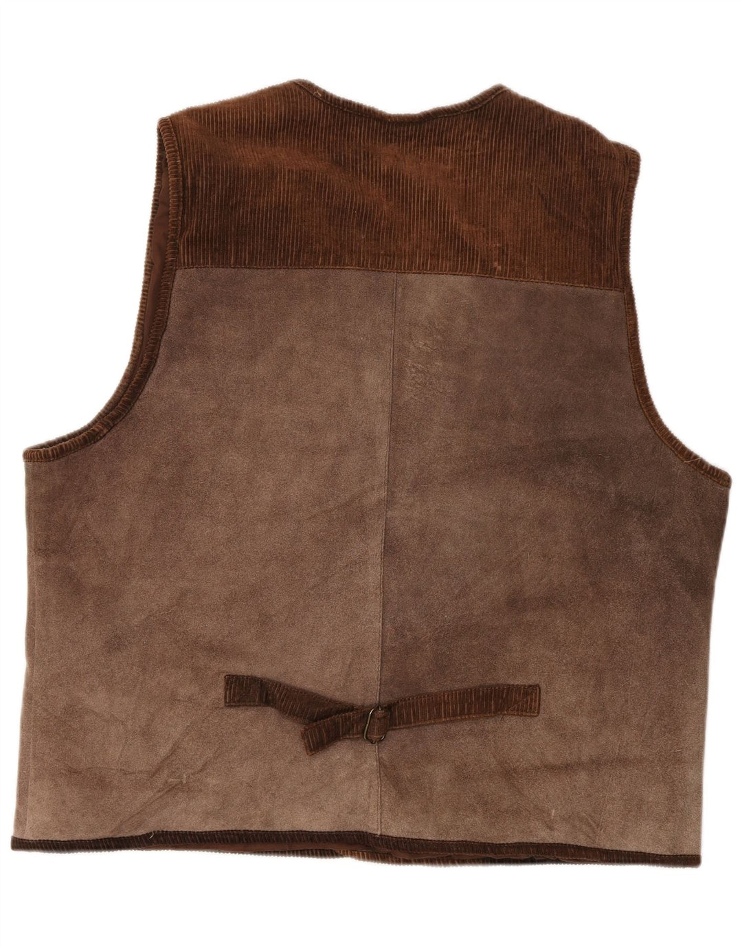 Marcel Battiston Mens Leather Waistcoat XL Brown Classic