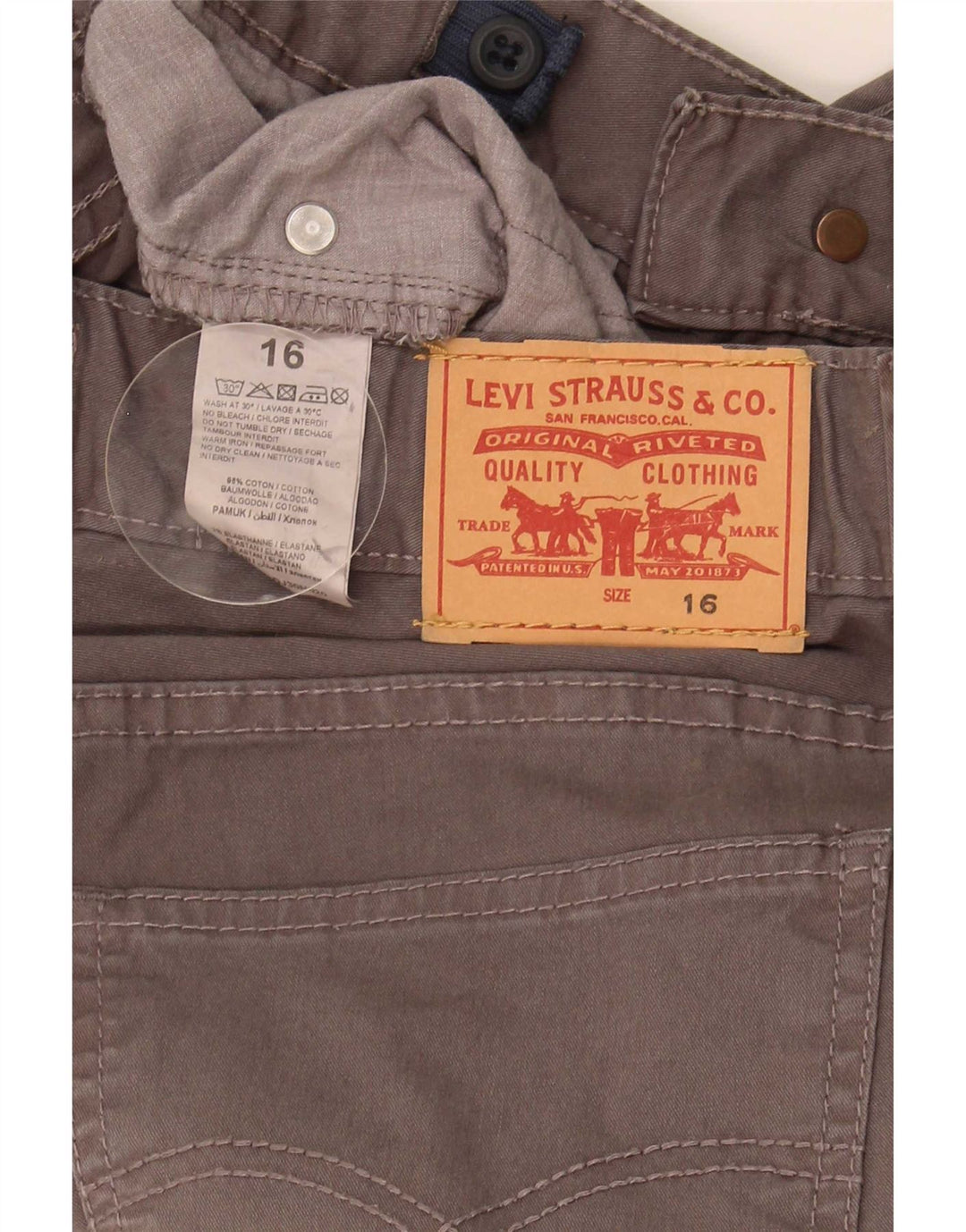Levi's Boys Cargo Bermuda Shorts 15-16 Years W28 Grey Cotton