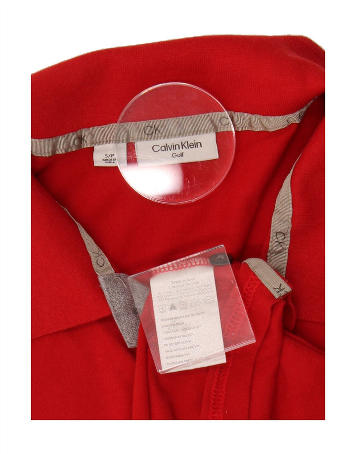 CALVIN KLEIN Mens Golf Polo Shirt Small Red Cotton Vintage Calvin Klein and Second-Hand Calvin Klein from Messina Hembry 