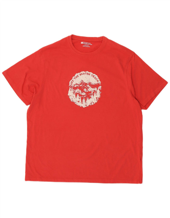 MOUNTAIN WAREHOUSE Mens Graphic T-Shirt Top 3XL Red