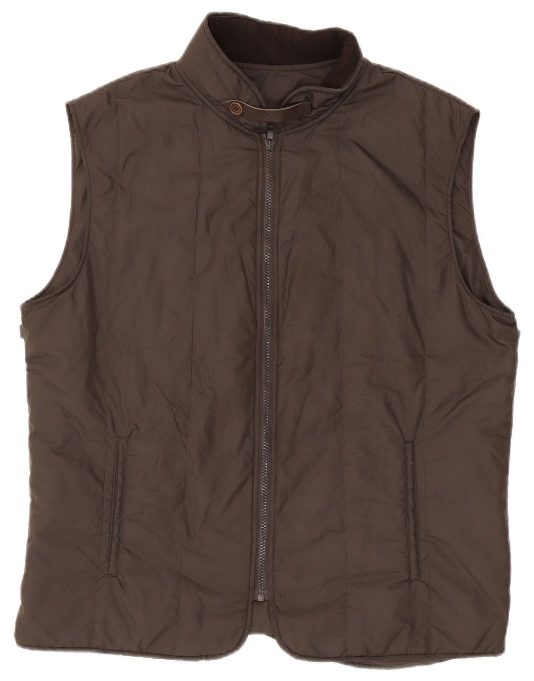 Massimo Dutti Mens Liner Padded Gilet EU 52 Large Grey Polyester