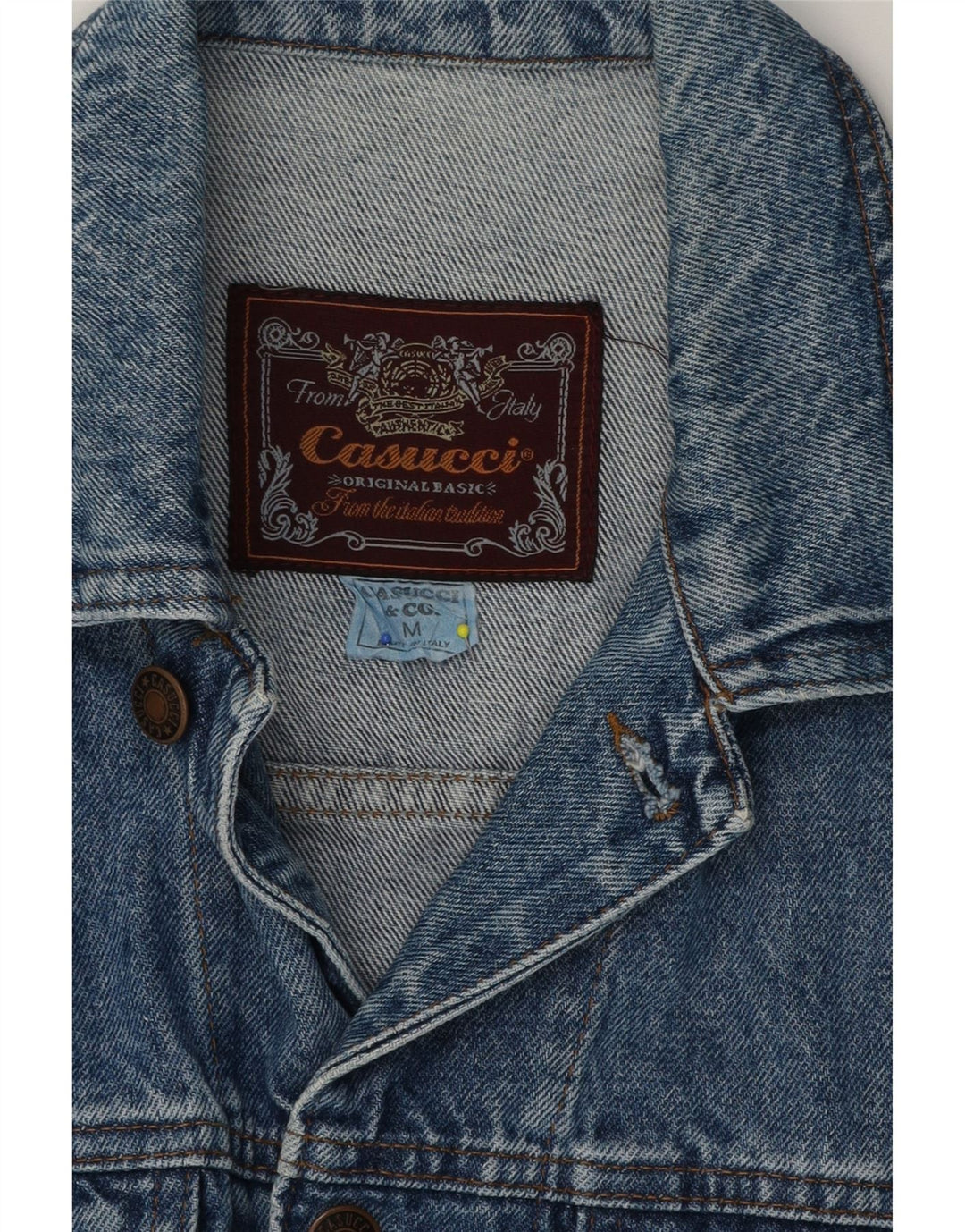 Casucci Mens Denim Jacket UK 38 Medium Blue Cotton