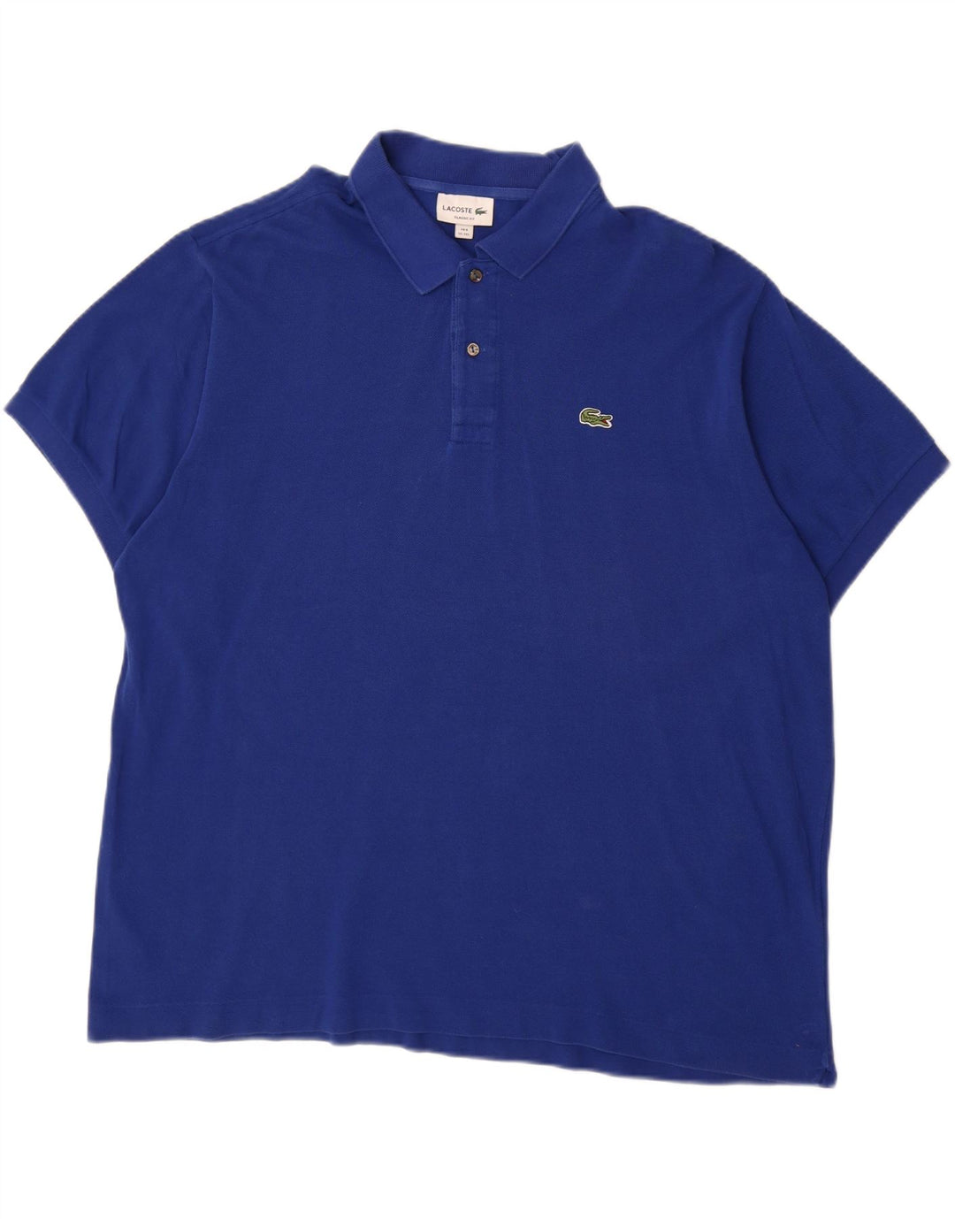LACOSTE Mens Classic Fit Polo Shirt Size 8 3XL Blue Cotton