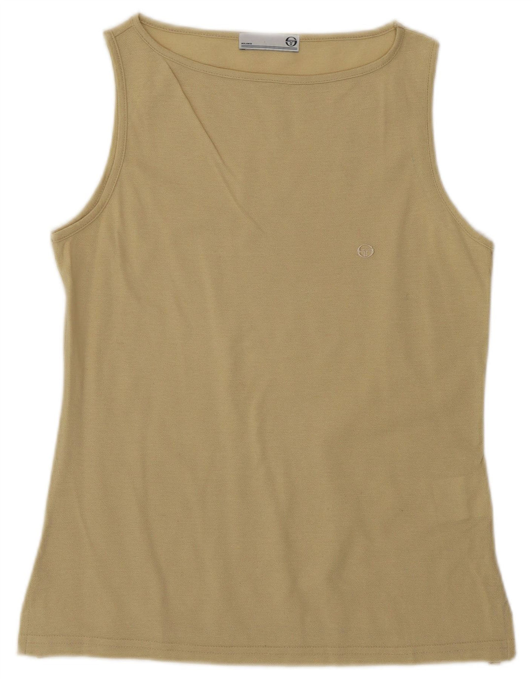 Sergio Tacchini Womens Milano Vest Top UK 12 Medium Beige Cotton