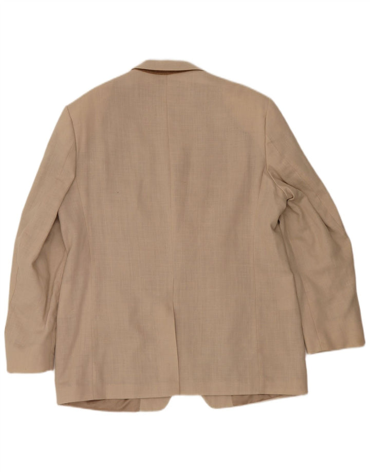 Marks & Spencer Mens 2 Button Blazer Jacket UK 44 XL Beige Linen