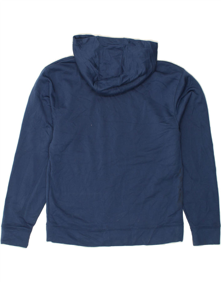 UNDER ARMOUR Mens Graphic Hoodie Jumper Small Navy Blue Polyester | Vintage Under Armour | Thrift | Second-Hand Under Armour | Used Clothing | Messina Hembry 