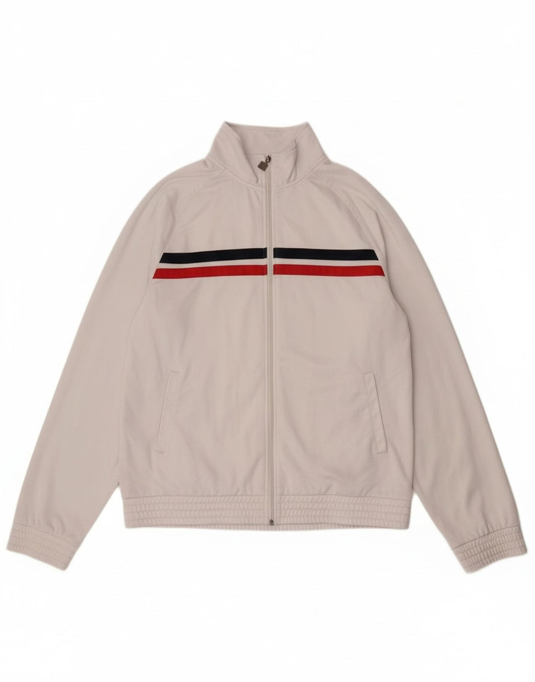 Fila Mens Tracksuit Top Jacket 2XL White Striped Polyester