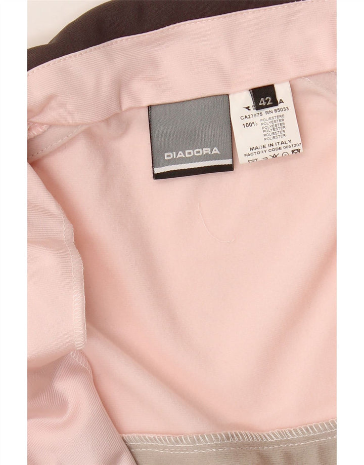 Diadora Womens Tracksuit Top Jacket IT 42 Medium Pink Colourblock Polyester