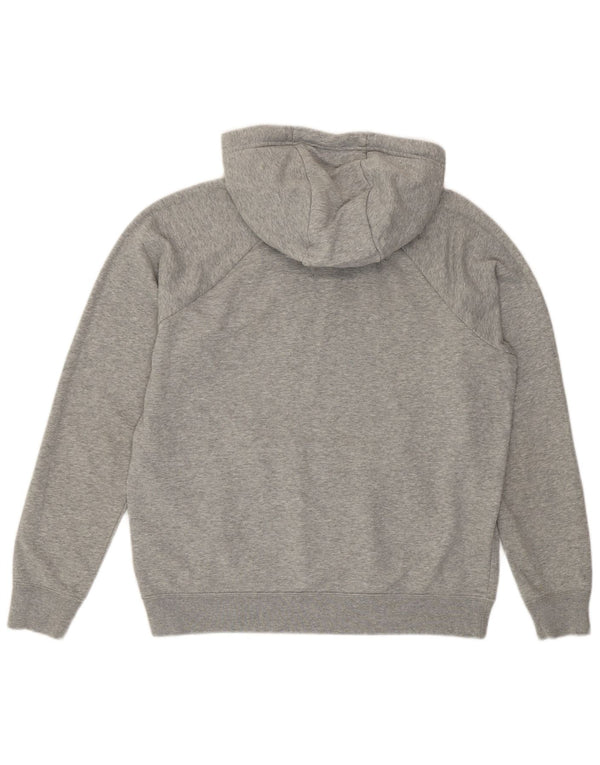 NIKE Womens Hoodie Jumper UK 14 Medium Grey Cotton