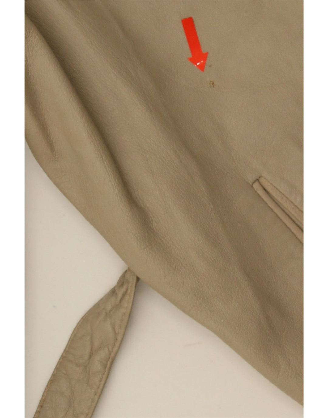 Vintage Womens Leather Jacket EU 40 Medium Beige