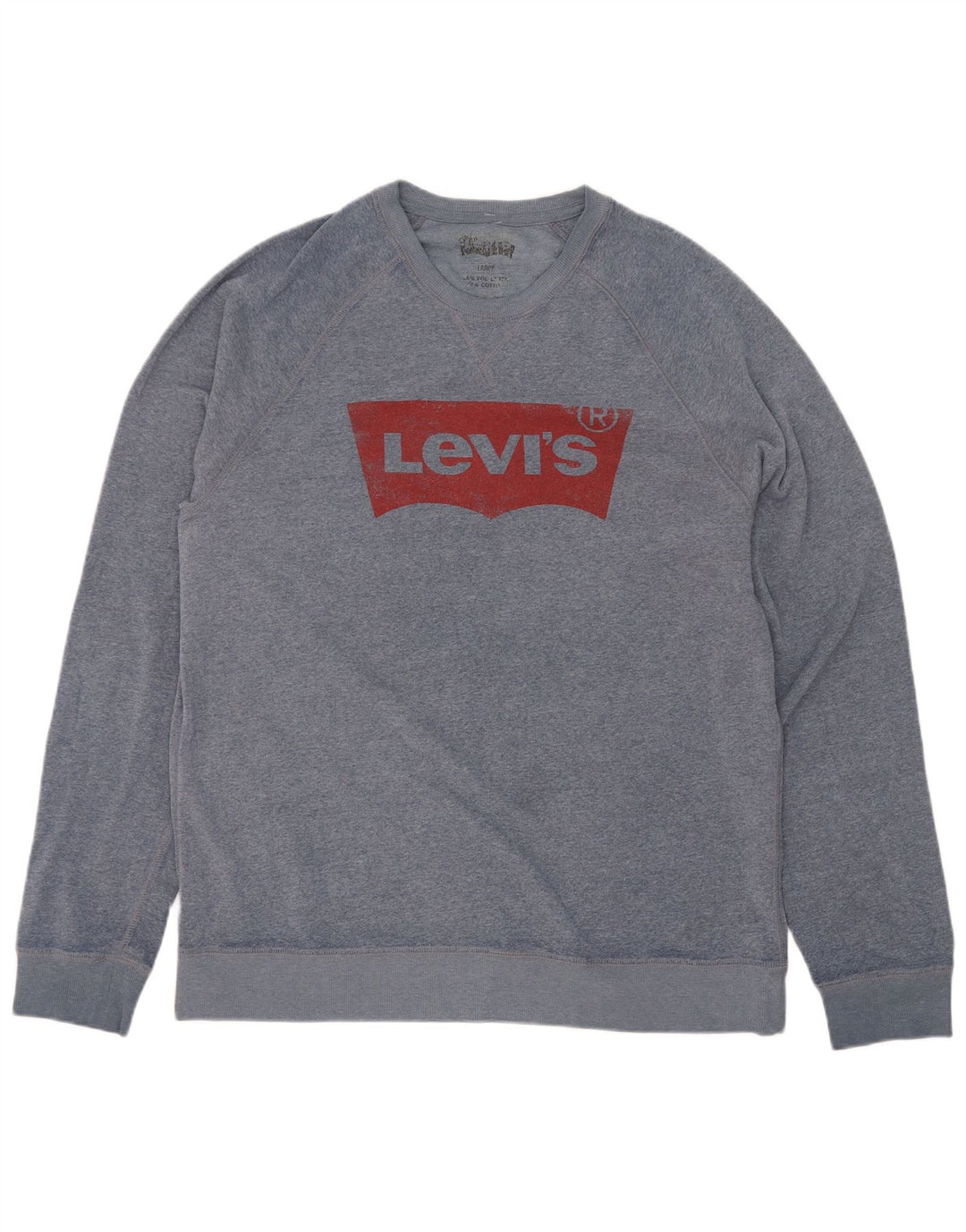 Levi's Mens Graphic Sweatshirt Jumper Large Blue Polyester