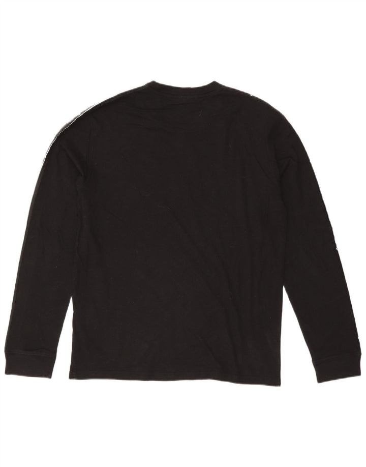 CHAMPION Mens Graphic Top Long Sleeve Medium Black Cotton