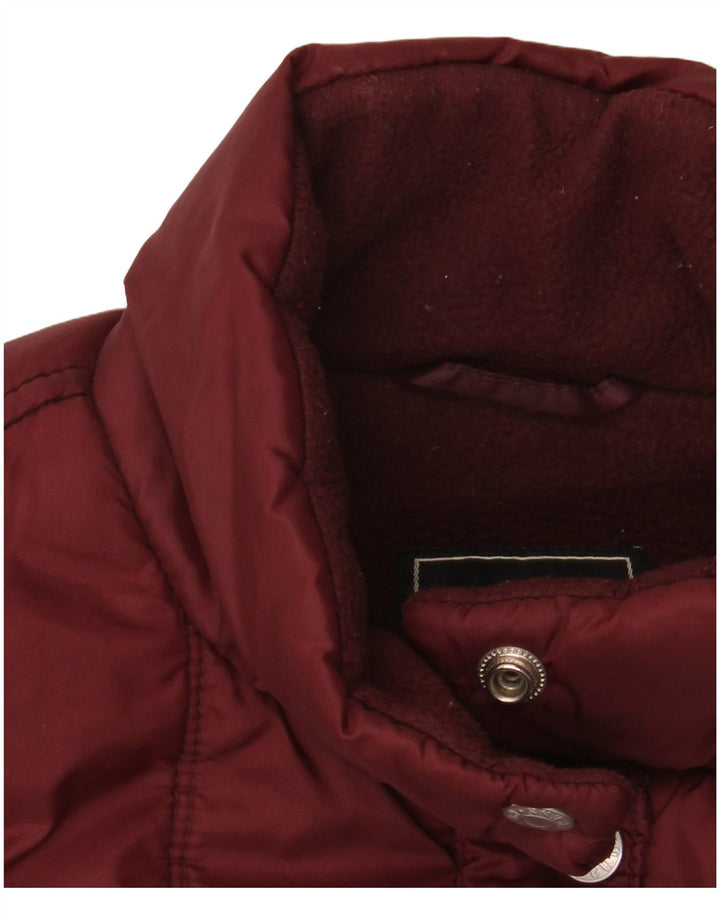 Guess Womens Padded Jacket UK 10 Small Burgundy Nylon