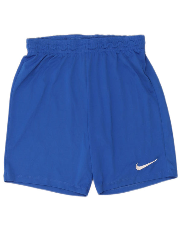 Nike Womens Dri Fit Sport Shorts UK 14 Medium Blue Polyester