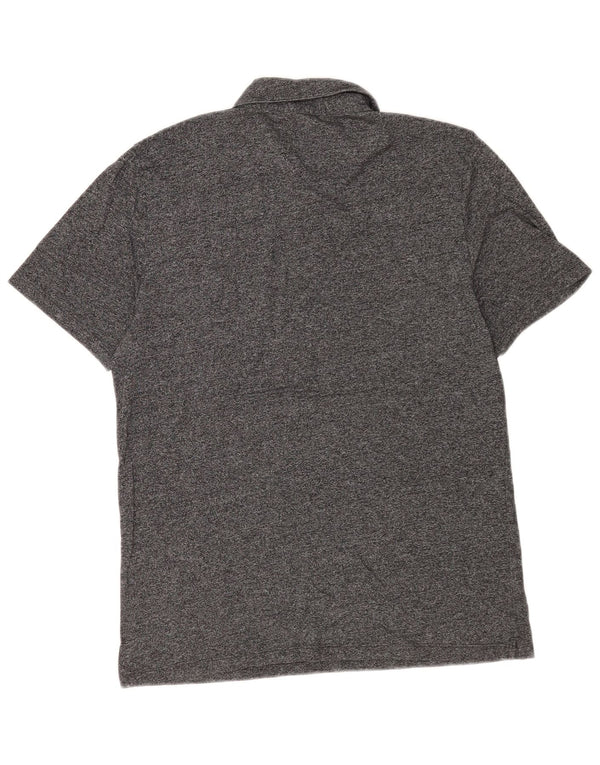 Reiss Mens Polo Shirt Medium Grey Flecked Cotton