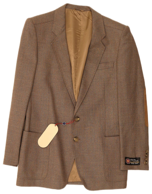 Vittorio Veneto Mens 2 Button Blazer Jacket IT 48 Medium Brown Wool