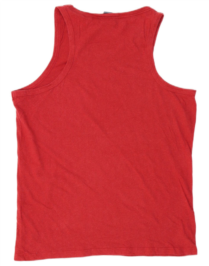 SUPERDRY Mens Vest Top Large Red Cotton