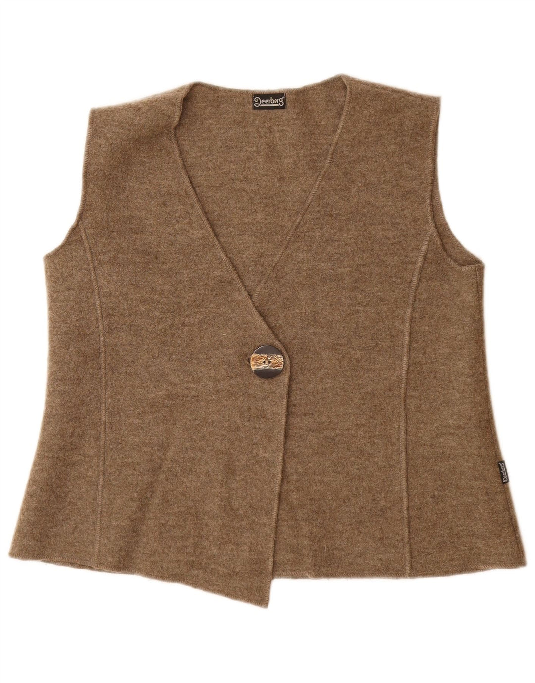 DEERBERG Womens Waistcoat UK 14 Large Beige