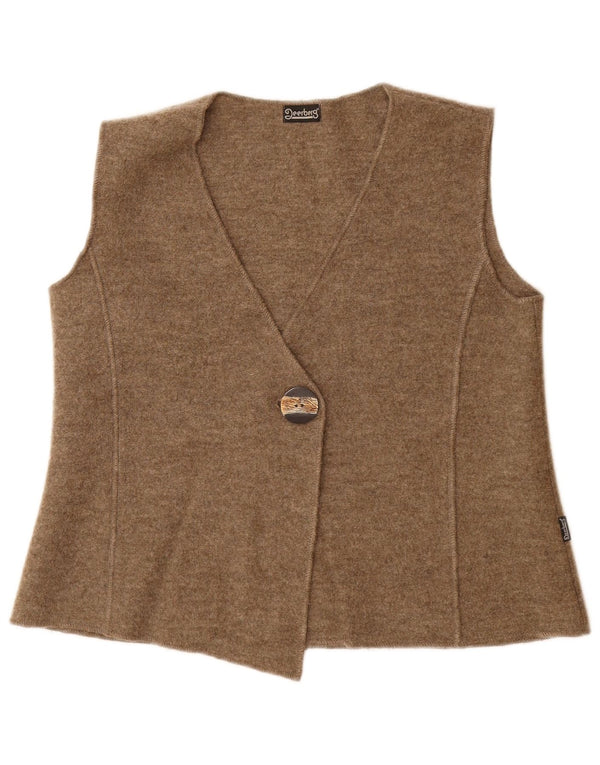 DEERBERG Womens Waistcoat UK 14 Large Beige