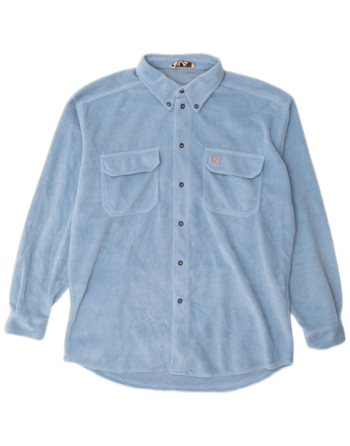 FILA Mens Fleece Shirt IT 52/54 Large Blue Polyester