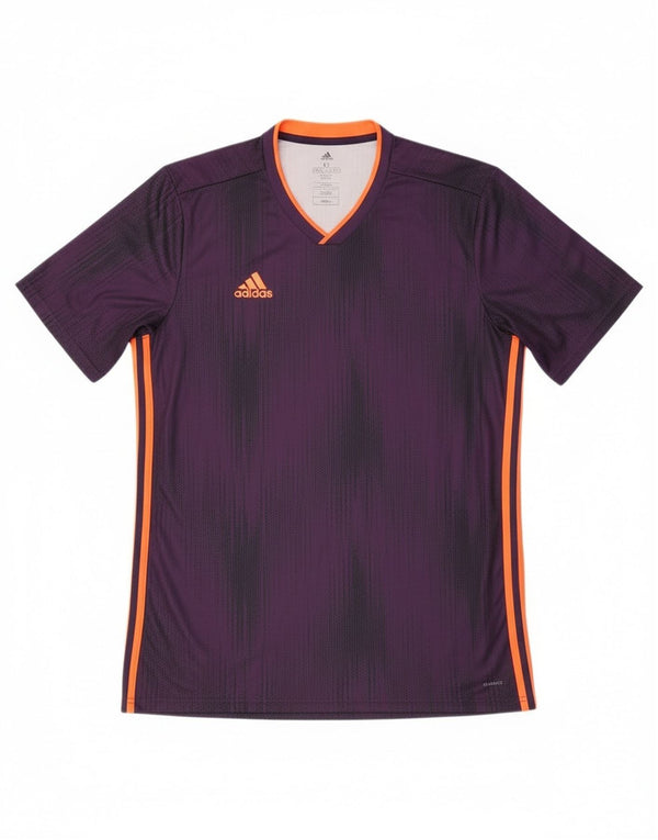 Adidas Mens Climalite T-Shirt Top XL Purple Geometric Polyester Sports