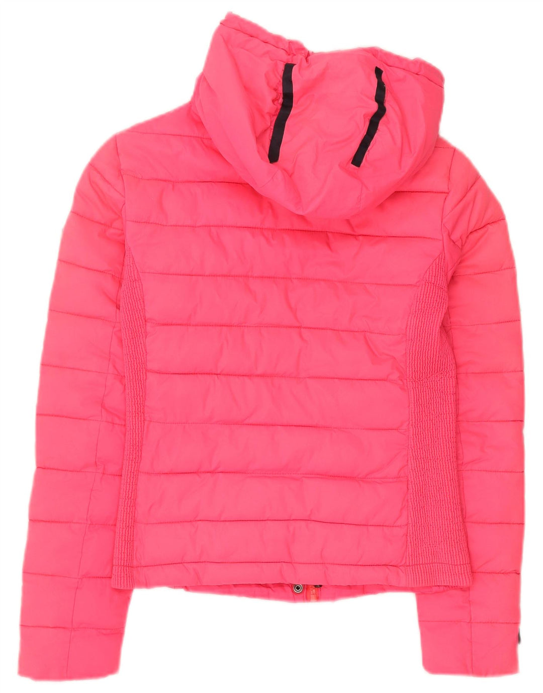 SUPERDRY Womens Hooded Padded Jacket UK 10 Small Pink Nylon