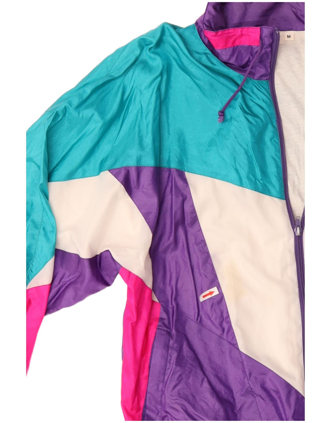 Vintage Mens Tracksuit Top Jacket Medium Multicoloured Colourblock 80s