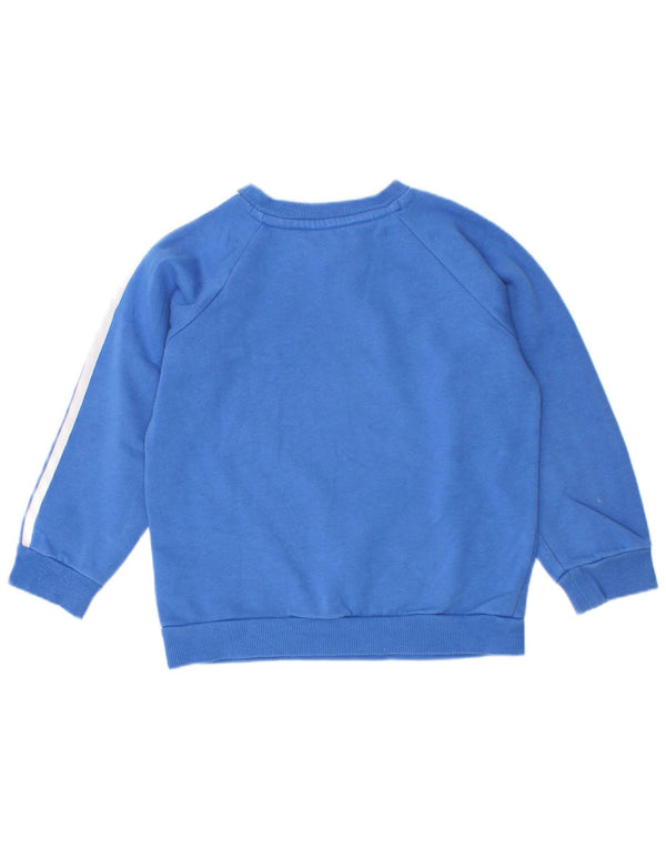 Adidas Boys Graphic Sweatshirt Jumper 2-3 Years Blue Cotton