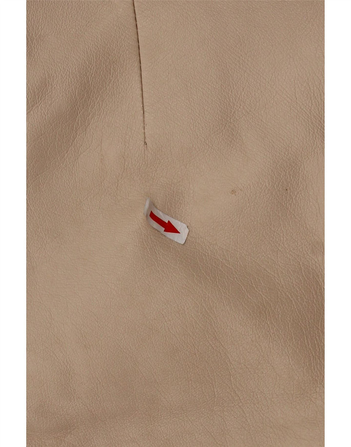 Vintage Womens Leather Skirt W30 Medium Beige