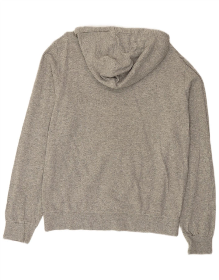 Woolrich Mens Graphic Zip Hoodie Sweater Large Grey Flecked Cotton