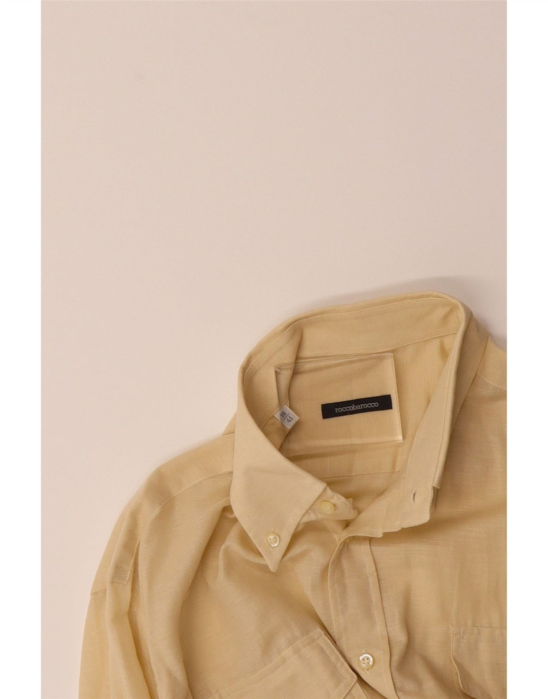 ROCCOBAROCCO Mens Short Sleeve Shirt Size 41 16 Large Beige