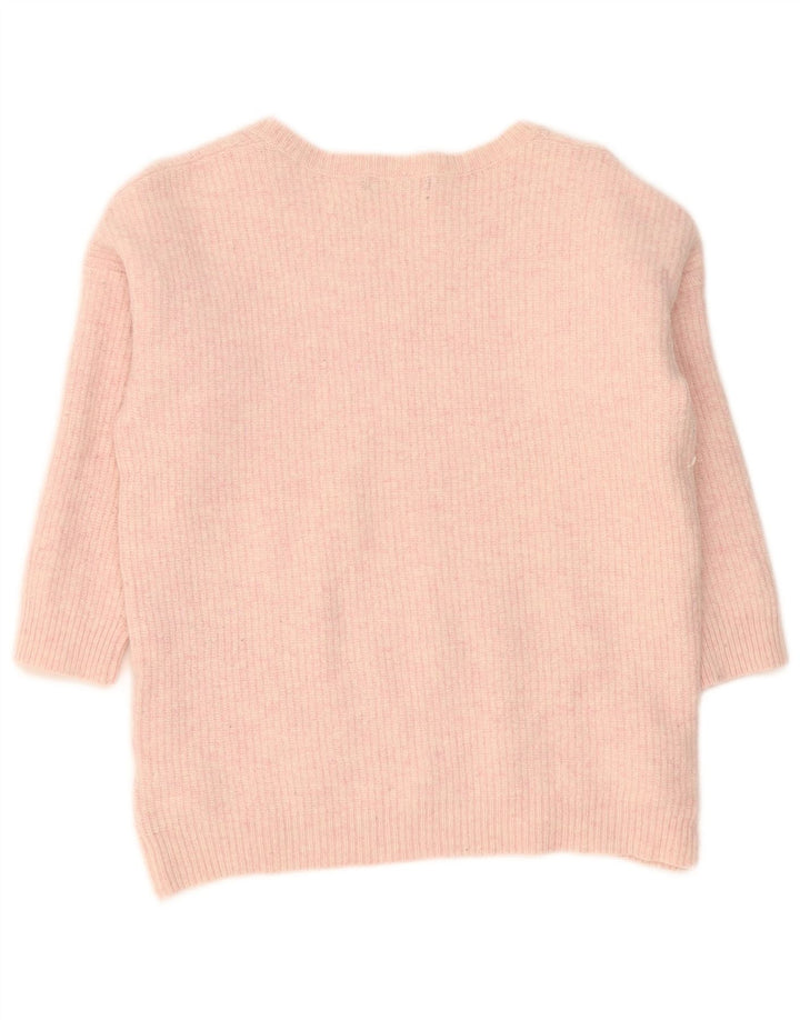 Marks & Spencer Womens Boat Neck Jumper Sweater UK 14 Medium Pink