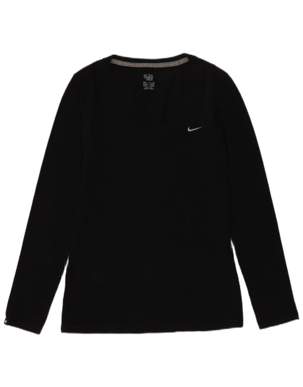 Nike Womens Top Long Sleeve UK 8/10 Small Black