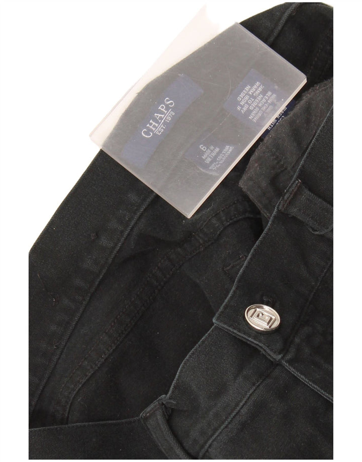 CHAPS Womens Straight Casual Trousers US 6 Medium W30 L30 Black Cotton